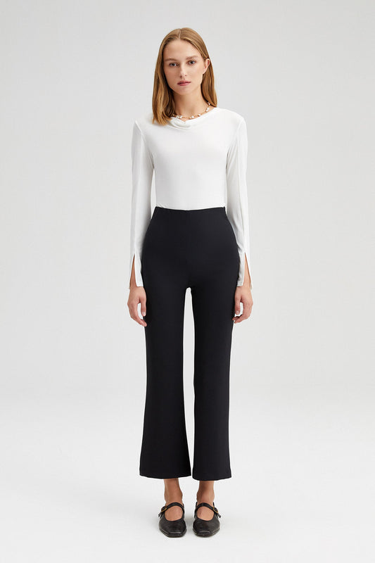 ELASTIC WAISTED CREPE TROUSERS