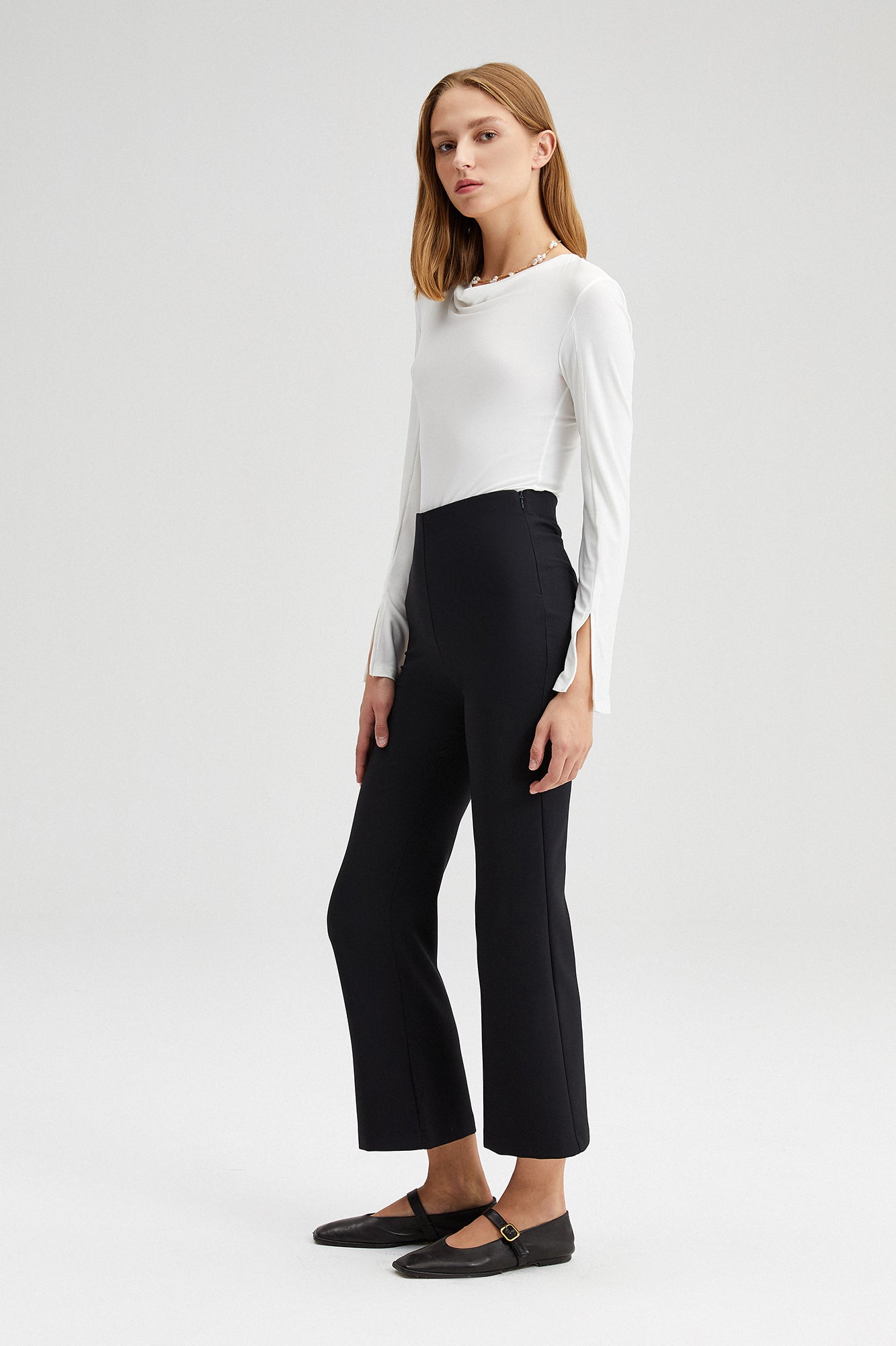 ELASTIC WAISTED CREPE TROUSERS