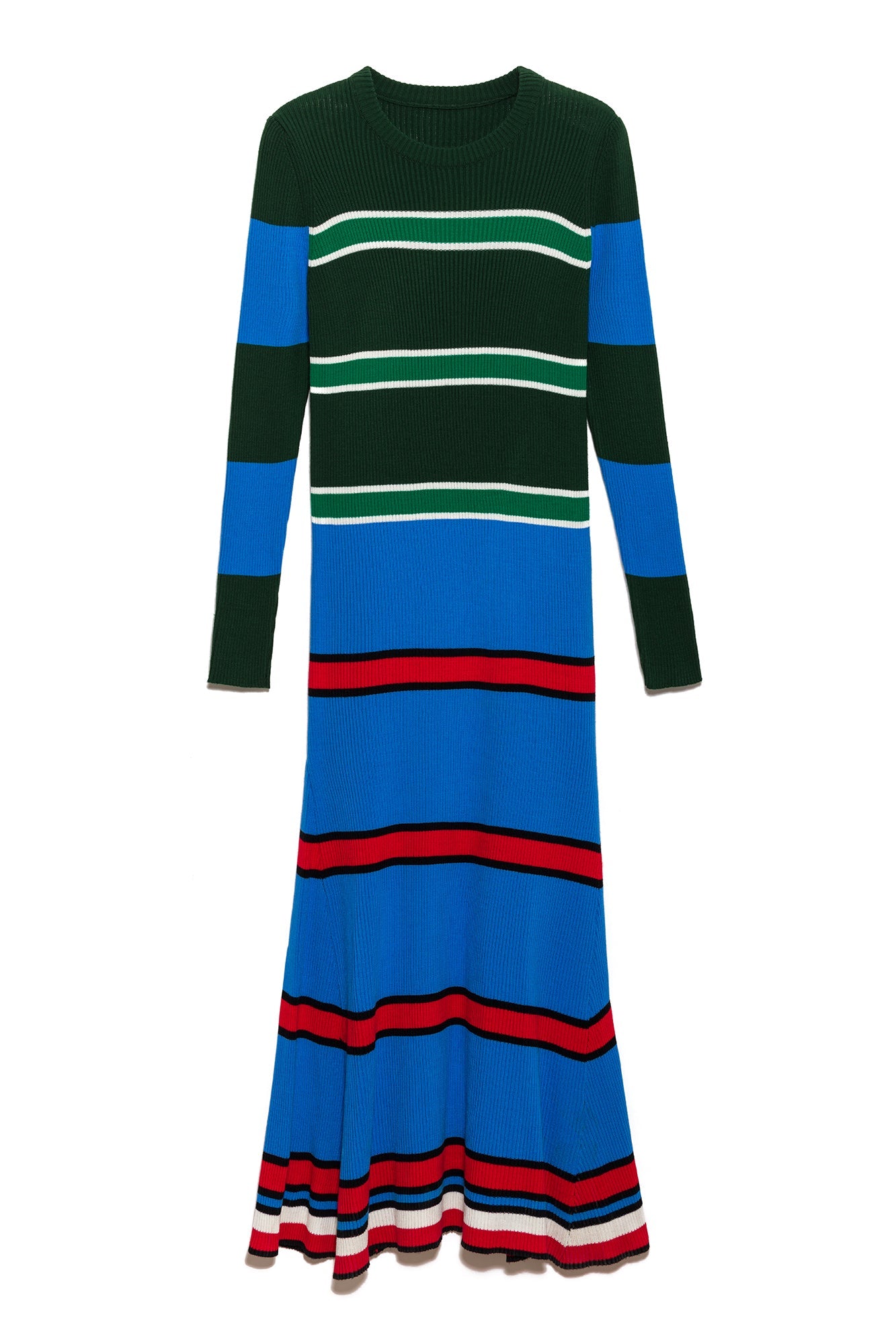 MULTICOLORED  STRIPED KNIT DRESS