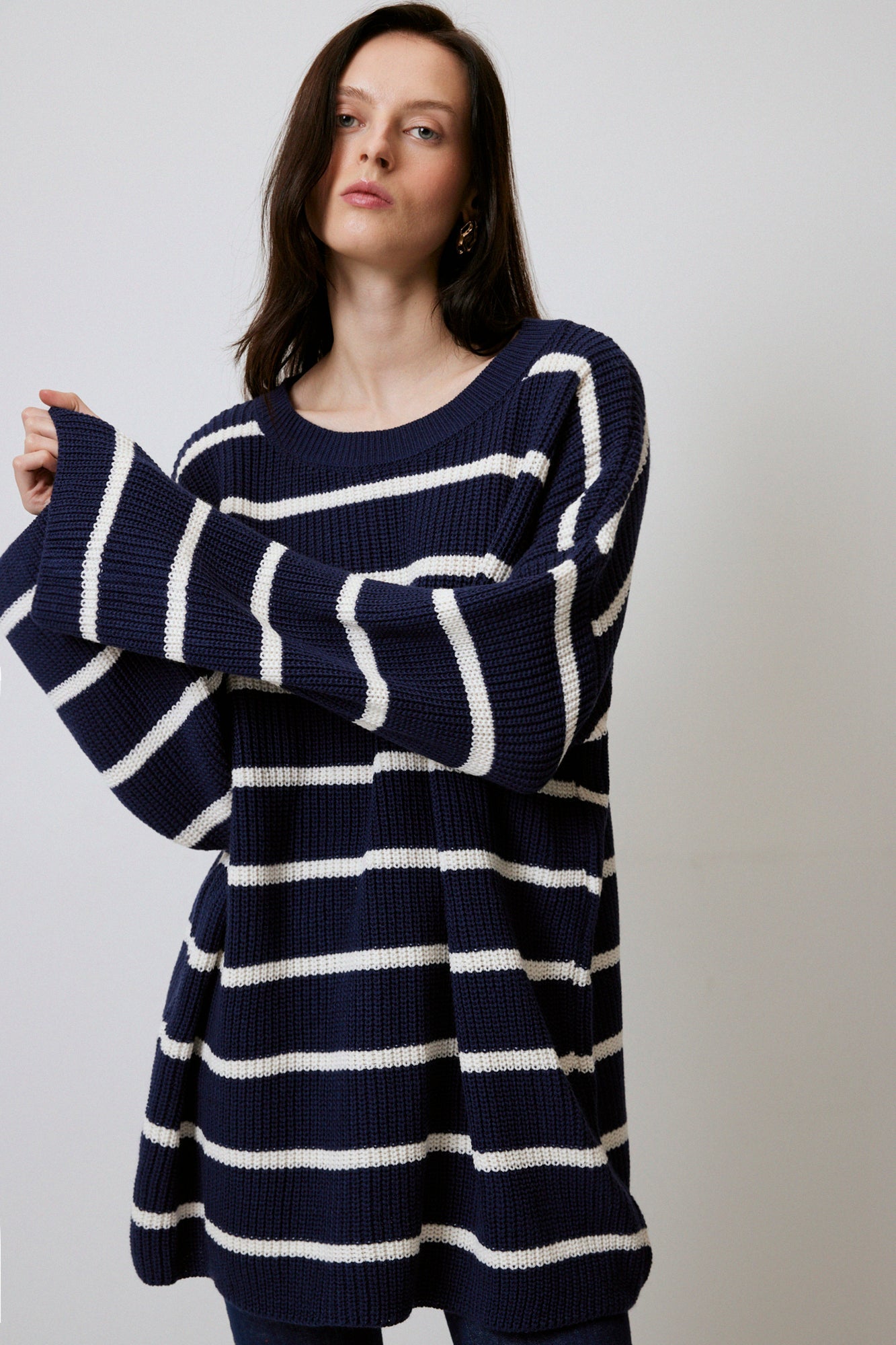 STRIPED OVERSIZE  KNIT TUNIC