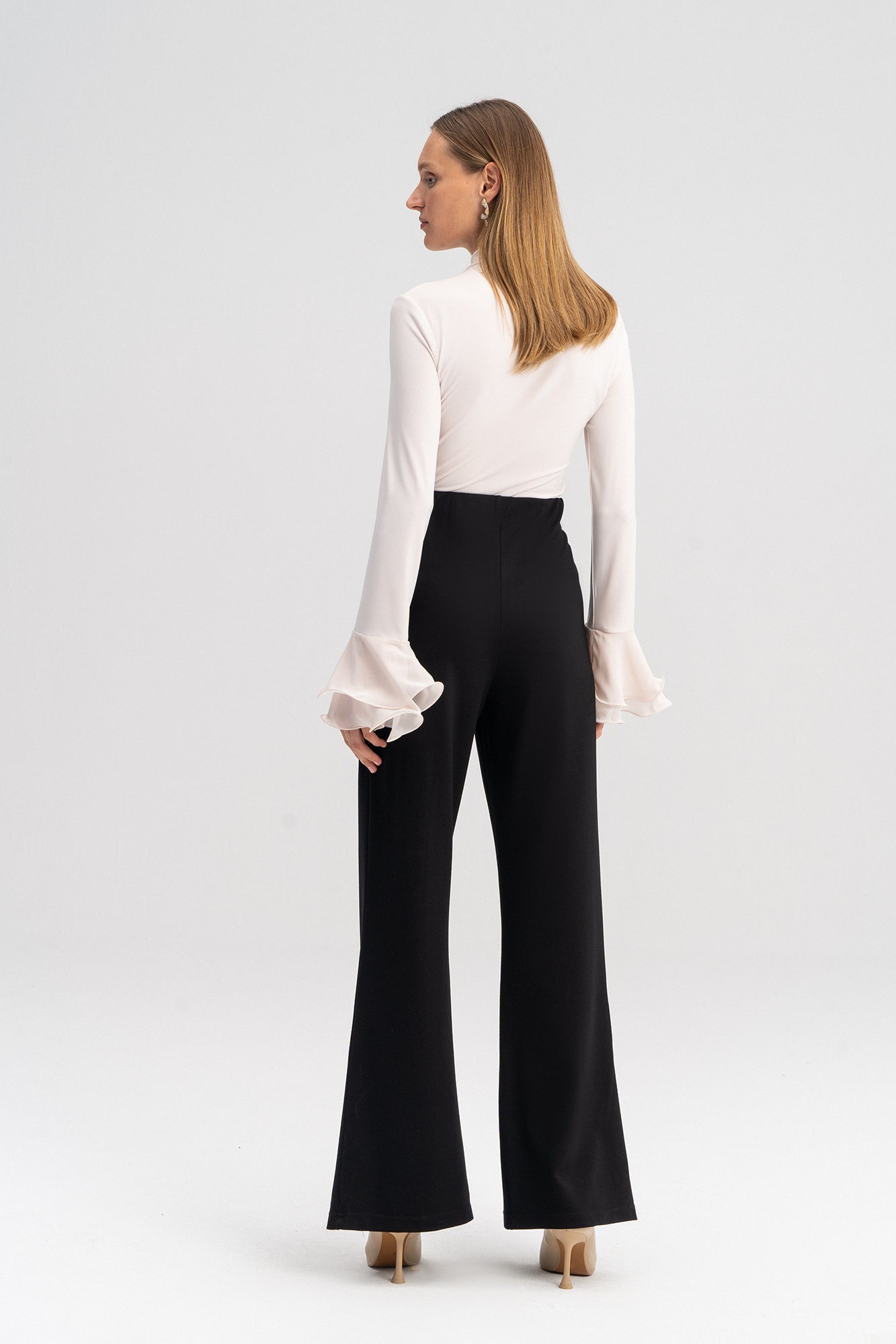 SLIT DETAILED JERSEY TROUSERS