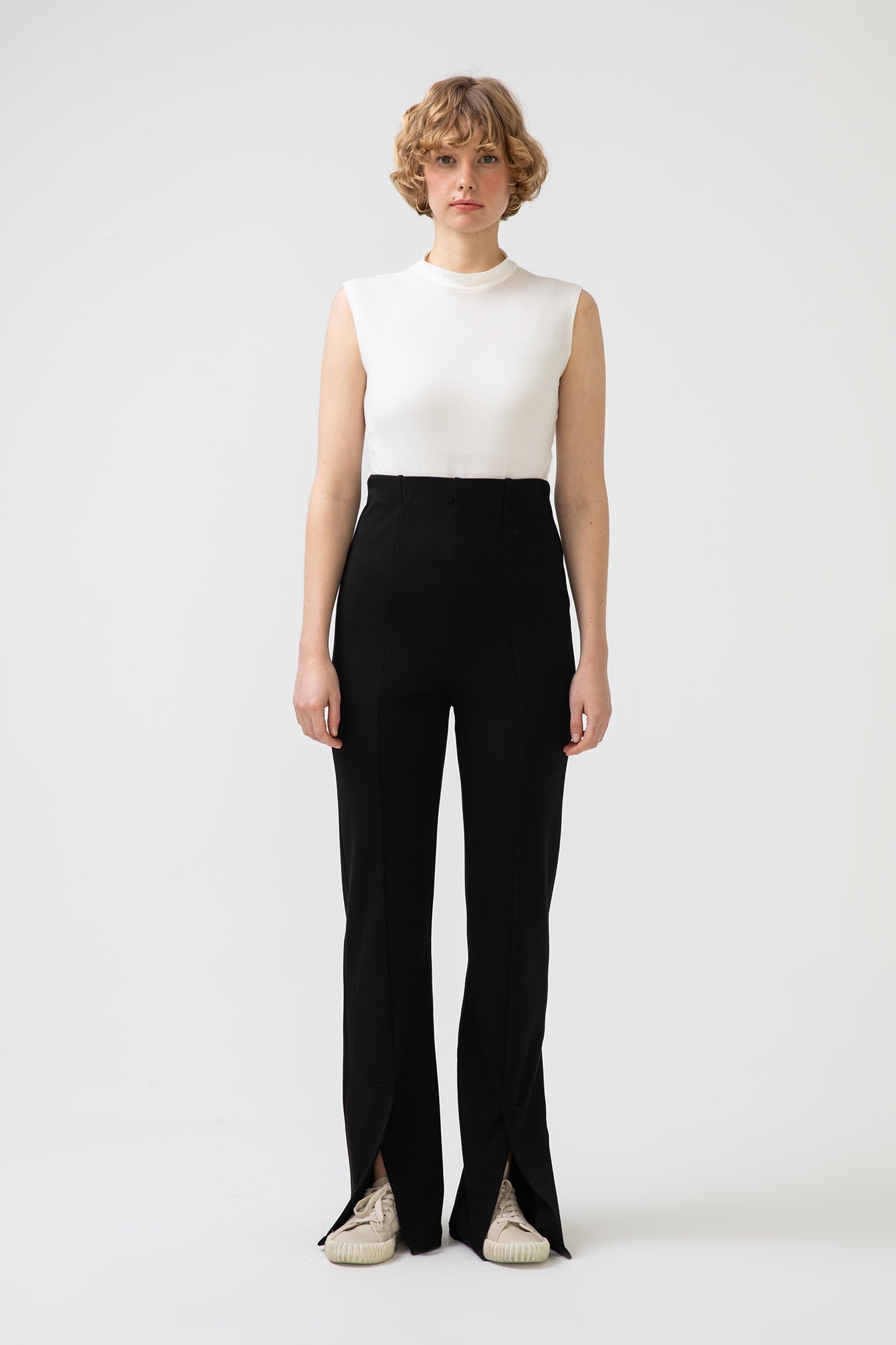 SLIT DETAILED JERSEY TROUSERS