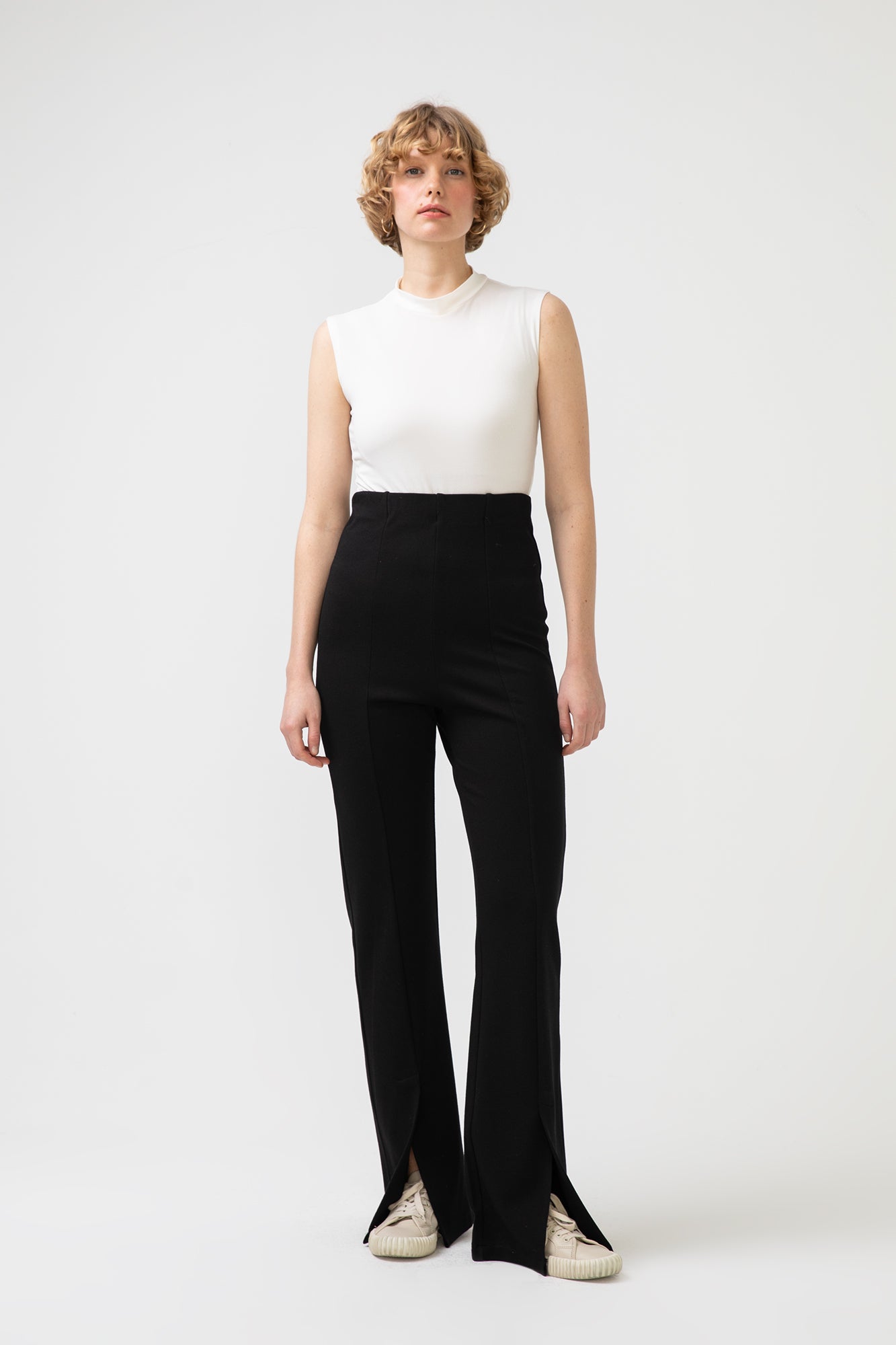 SLIT DETAILED JERSEY TROUSERS