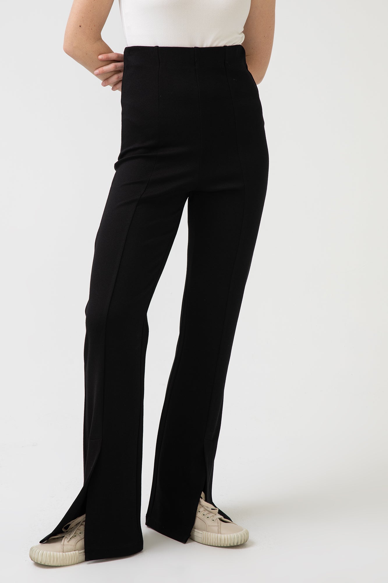 SLIT DETAILED JERSEY TROUSERS