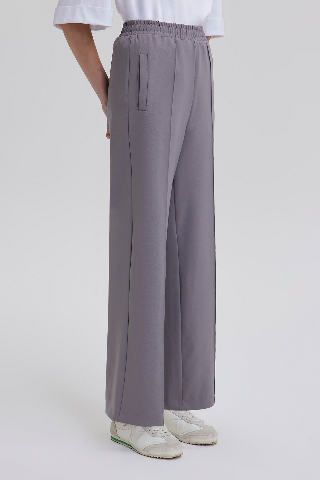 RIBBED CREPE TROUSERS