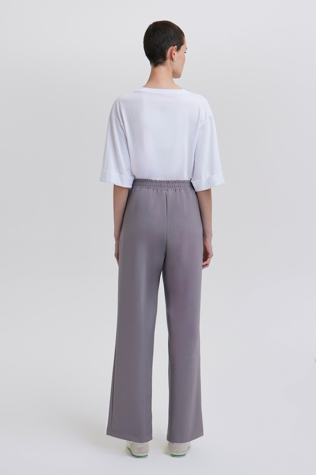 RIBBED CREPE TROUSERS