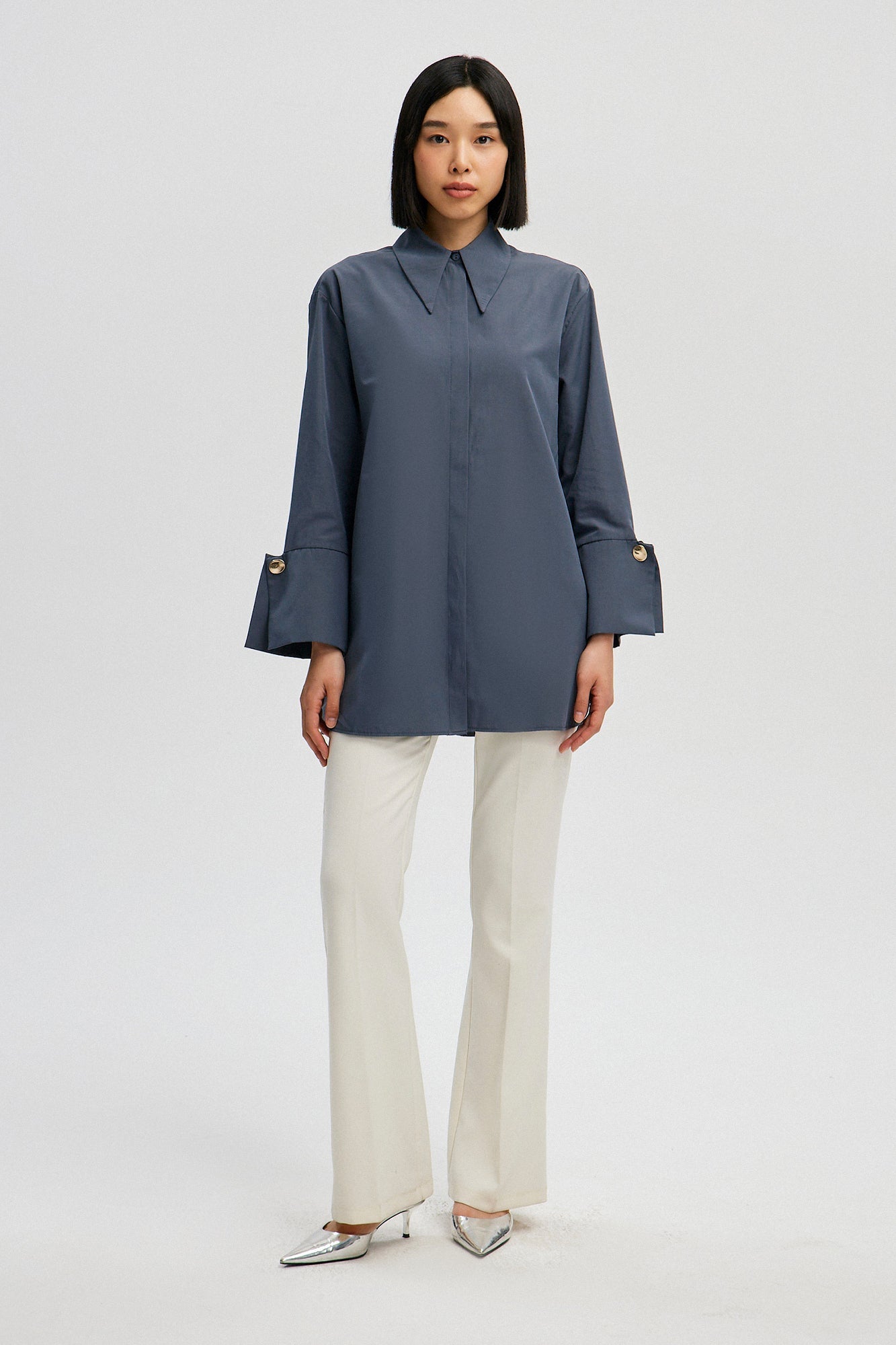 POPLIN SHIRT WITH WIDE CUFF