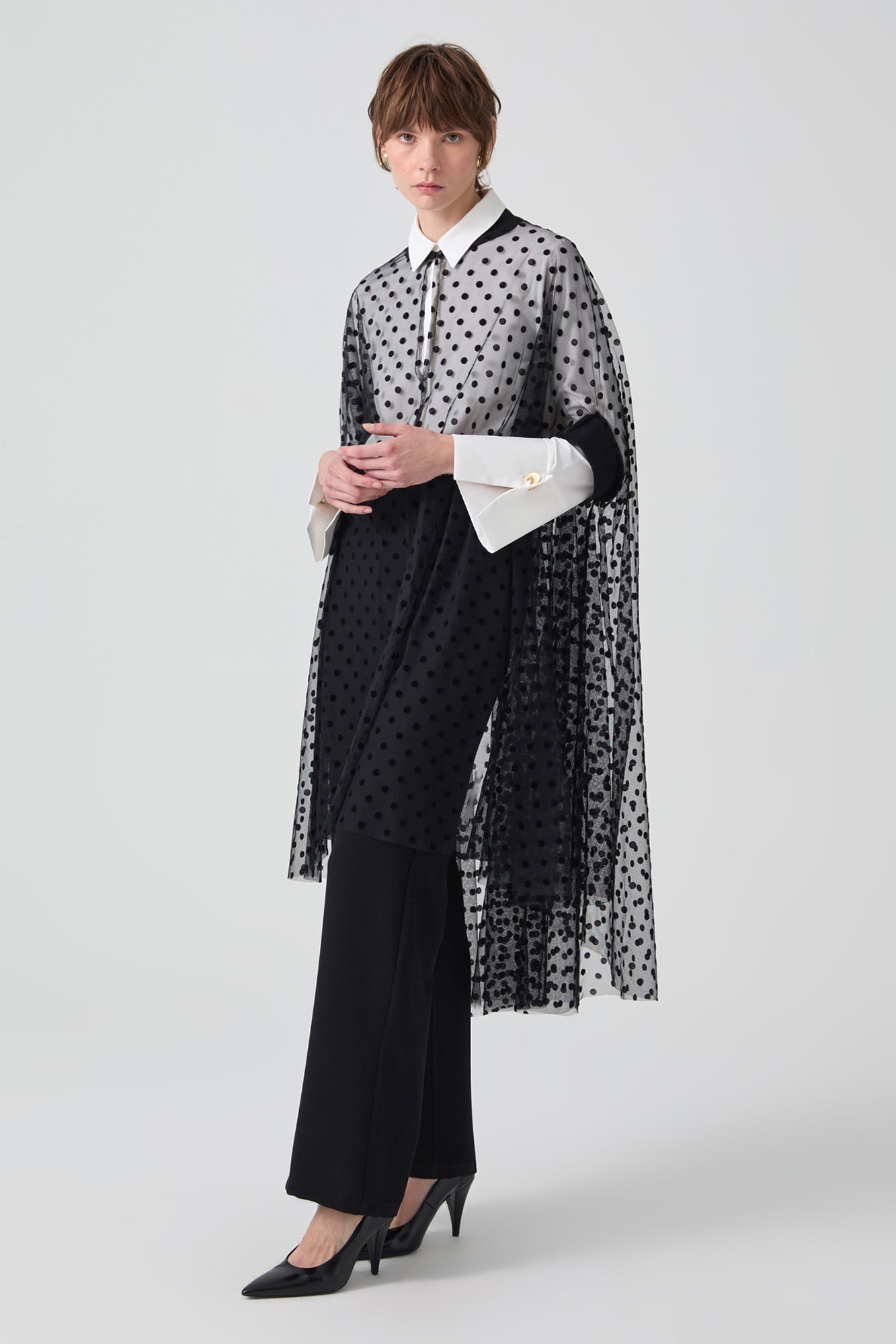 POLKA DOT TULLE PONCHO