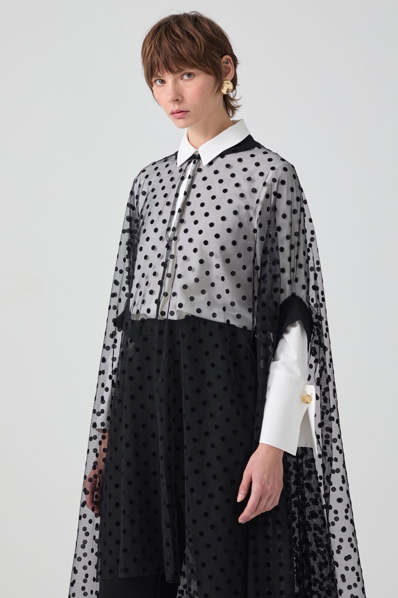 POLKA DOT TULLE PONCHO