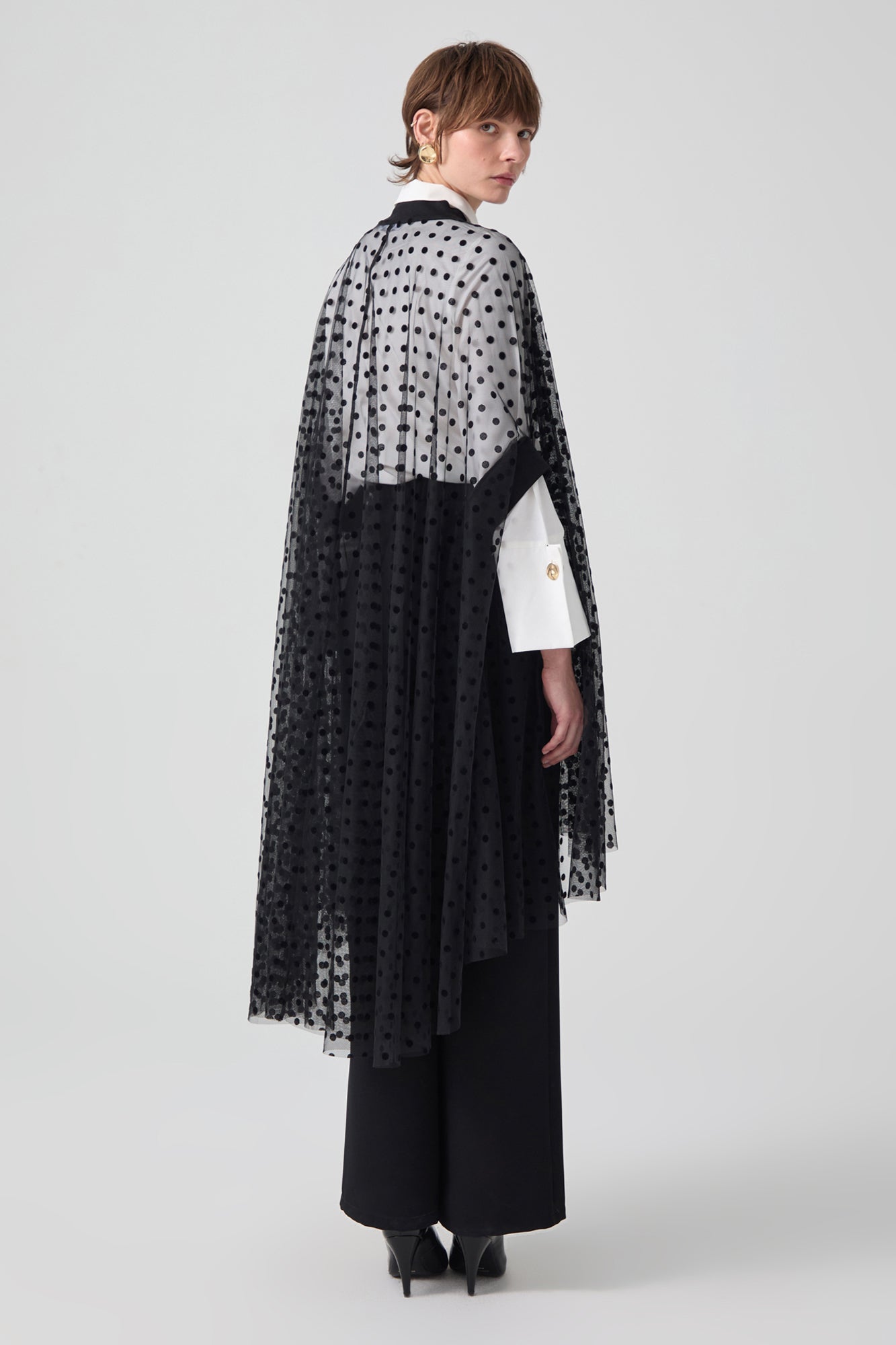 POLKA DOT TULLE PONCHO