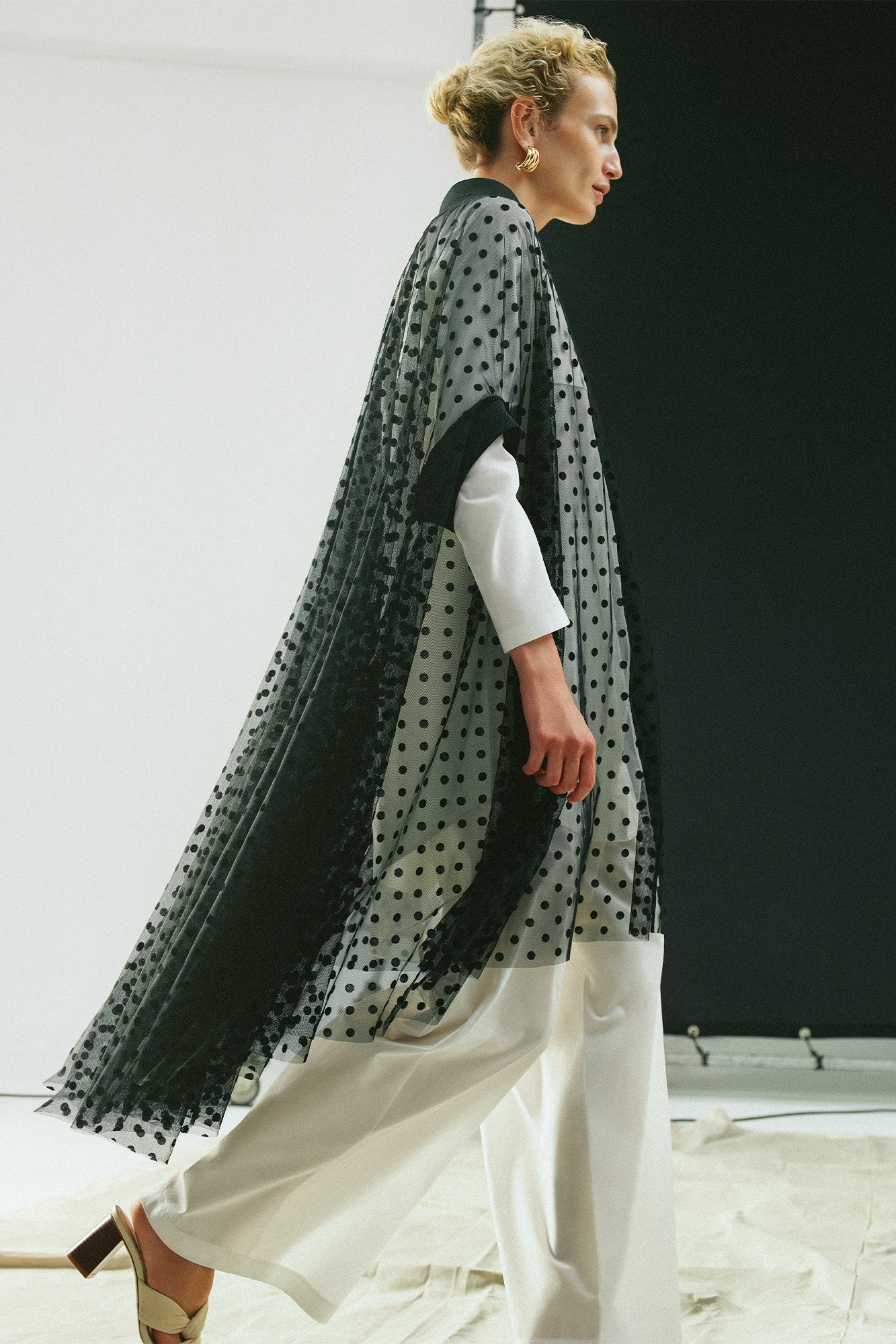 POLKA DOT TULLE PONCHO