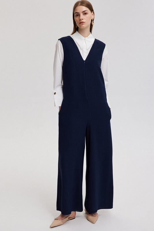 WIDE LEG SLEEVELESS JUMPSUIT