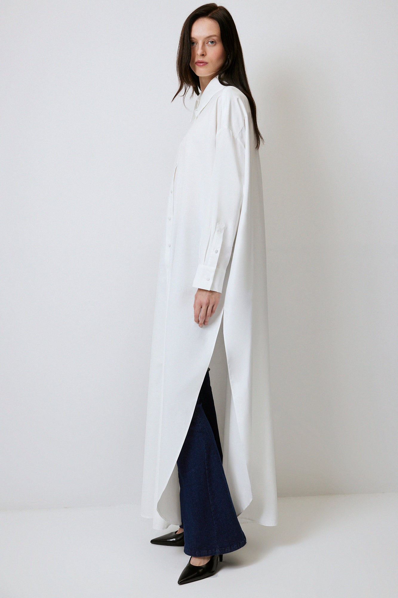 OVERSIZE SHIRT DRESS WITH SLIT