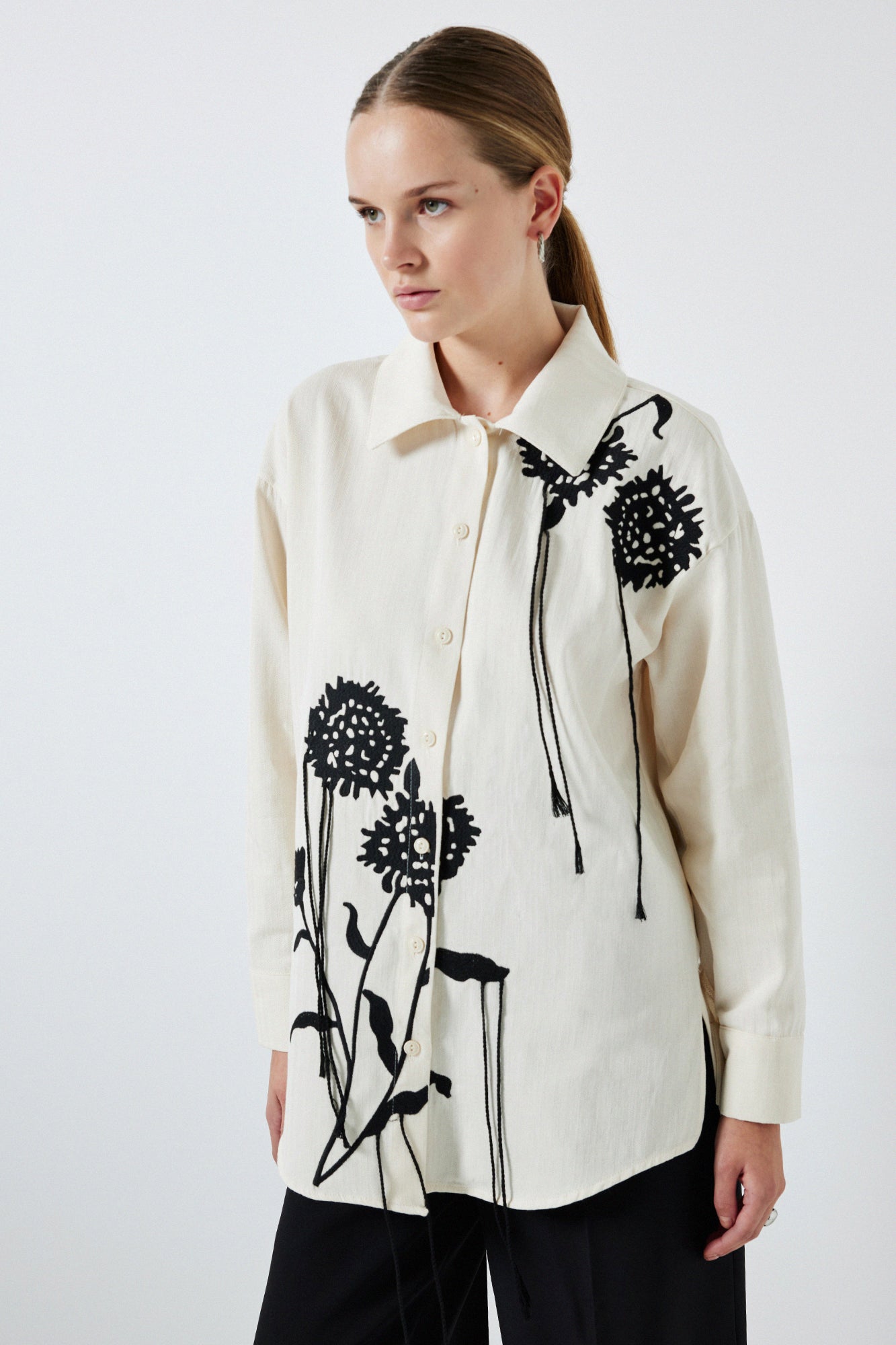 EMBROIDERED GABARDINE SHIRT