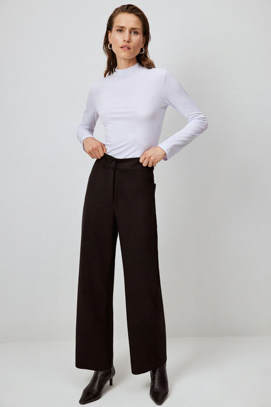 STONE EMBROIDERED SUEDE TROUSER