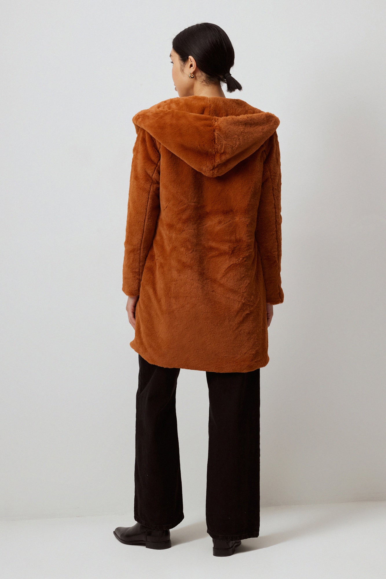 HOODED PLUSH COAT