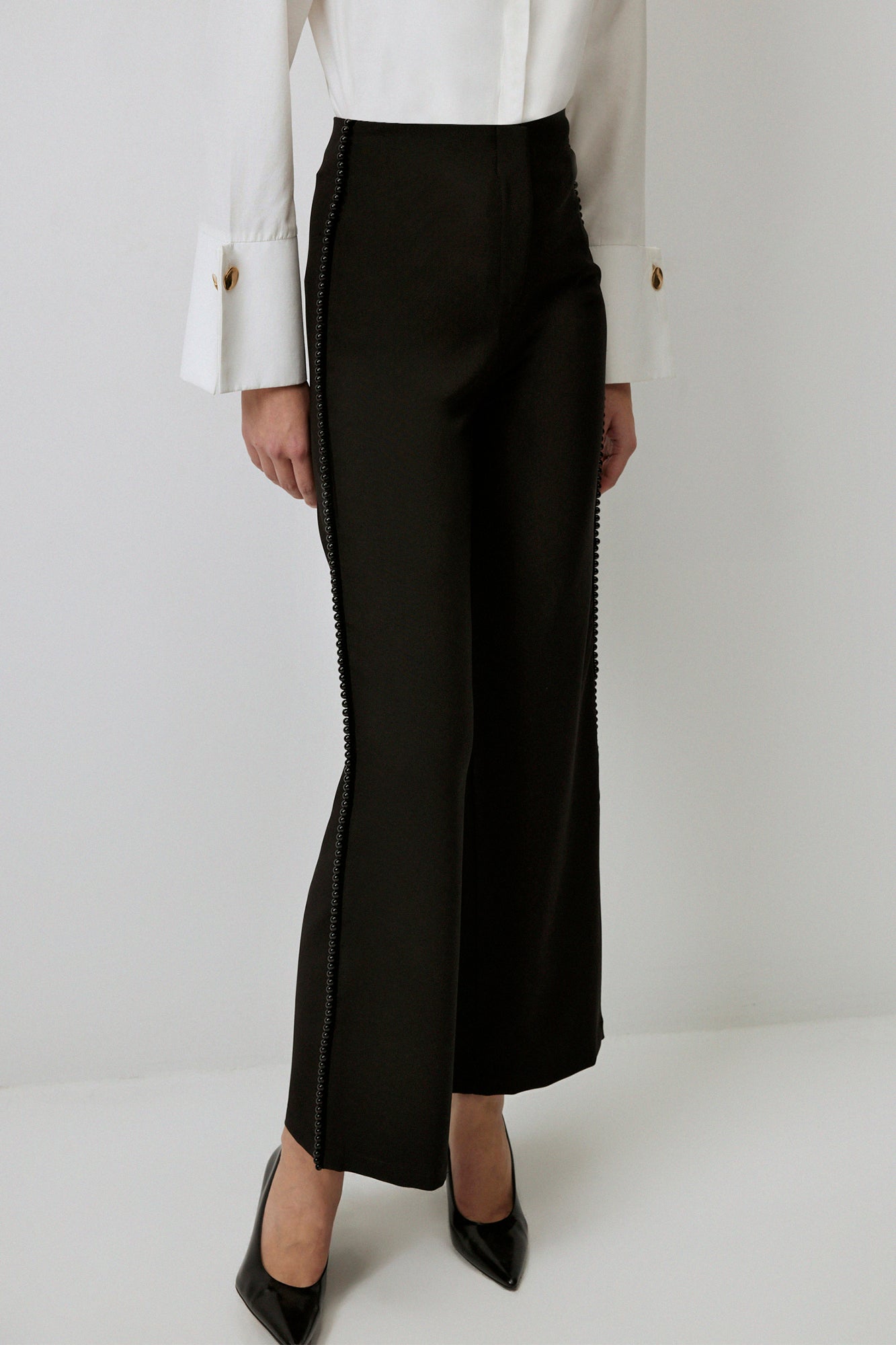 PEARL DETAILED CREPE TROUSERS