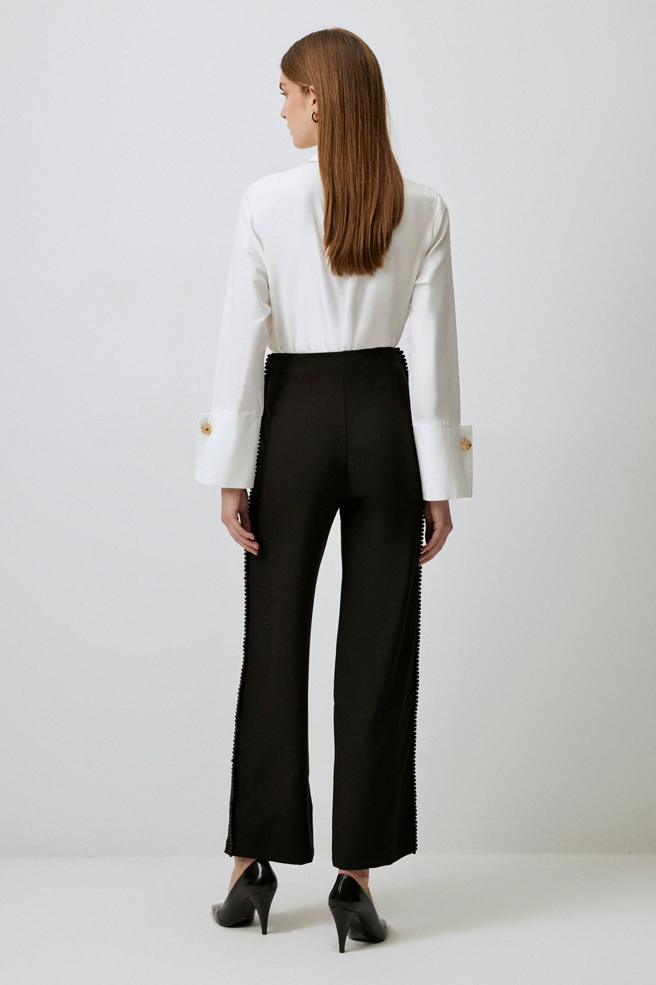 PEARL DETAILED CREPE TROUSERS