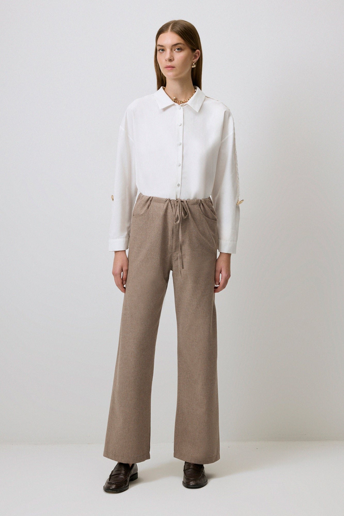 LACED RELAX FIT TROUSERS