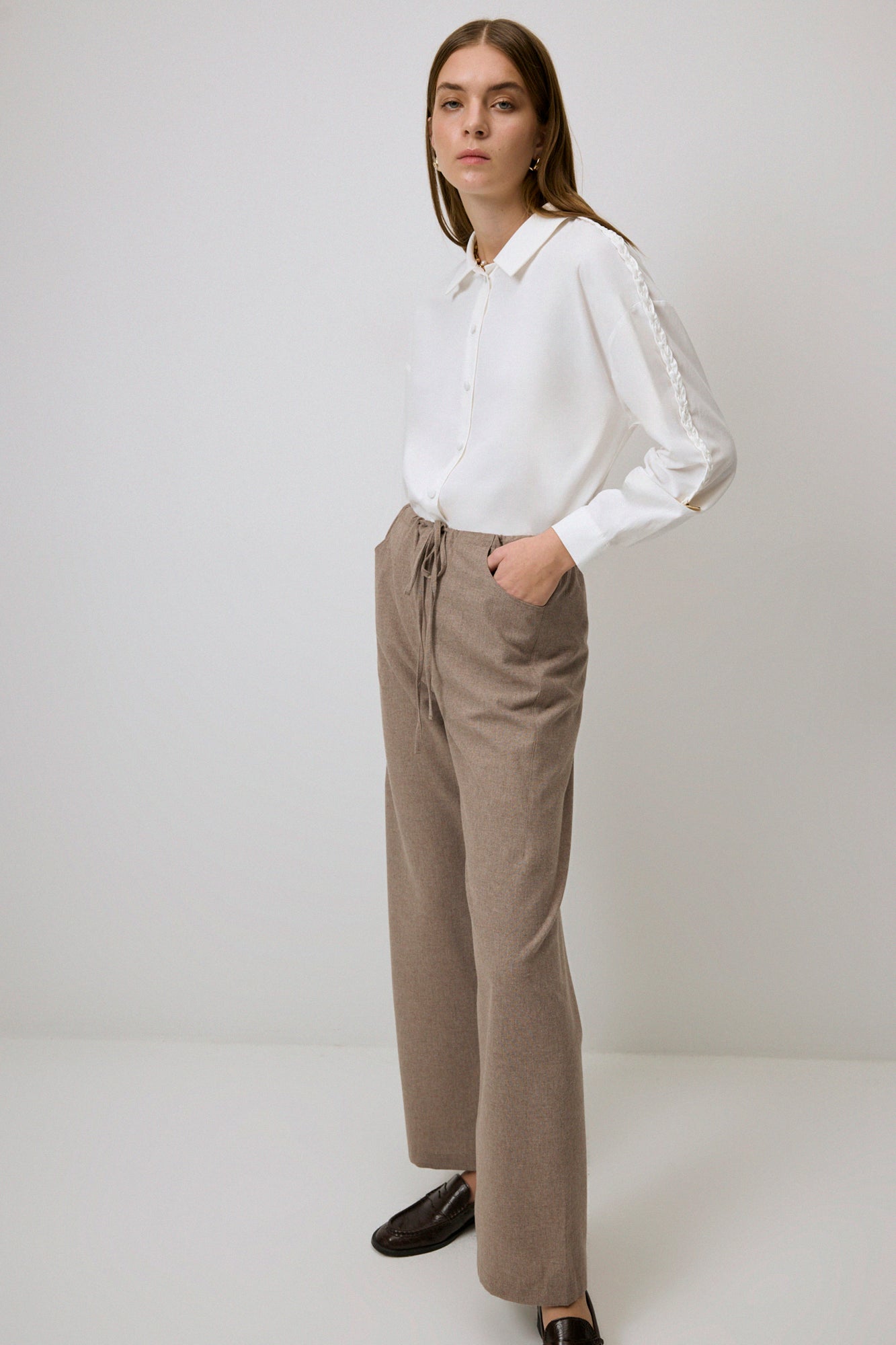 LACED RELAX FIT TROUSERS