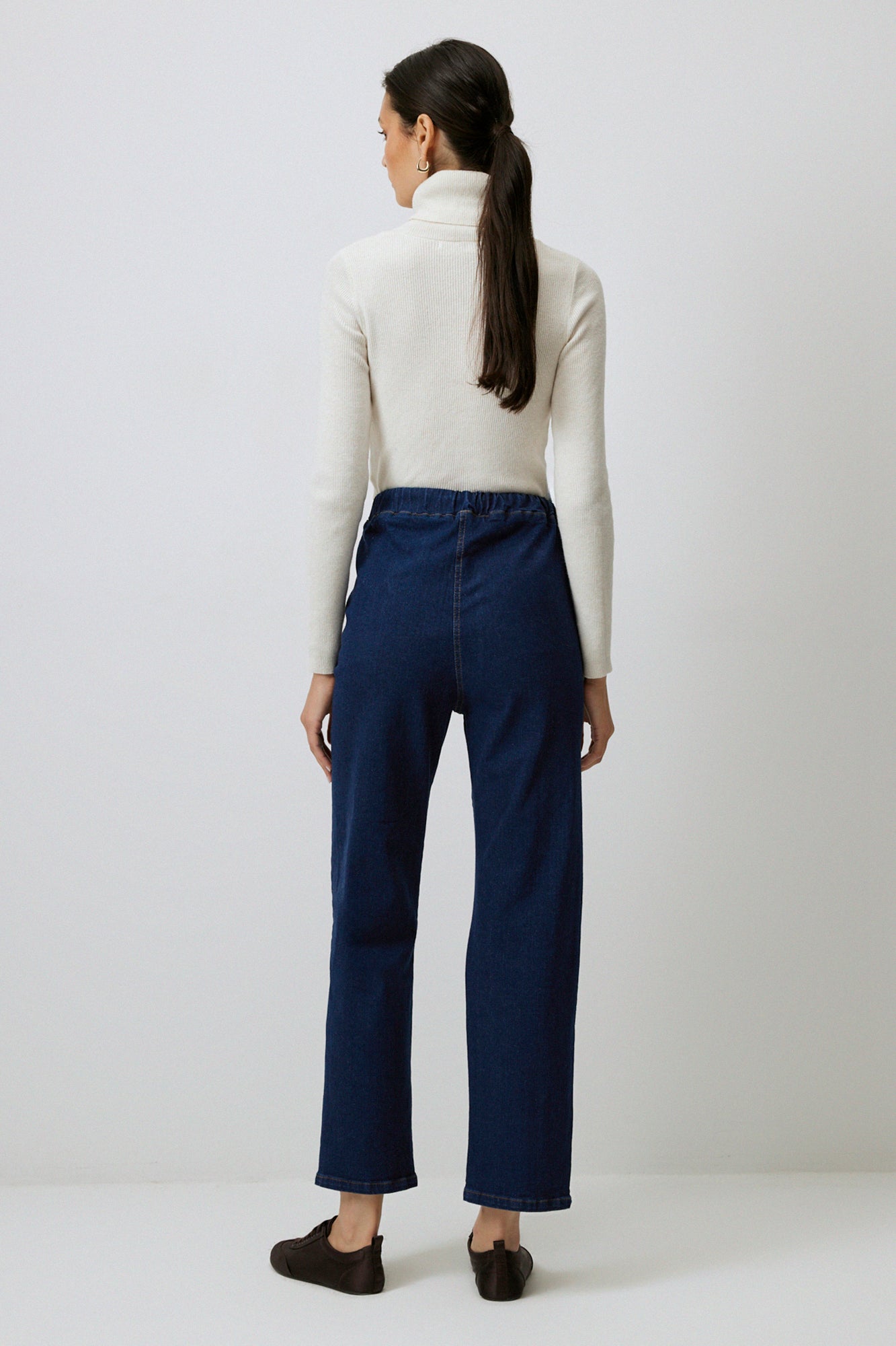 STRAIGHT FIT DENIM TROUSERS