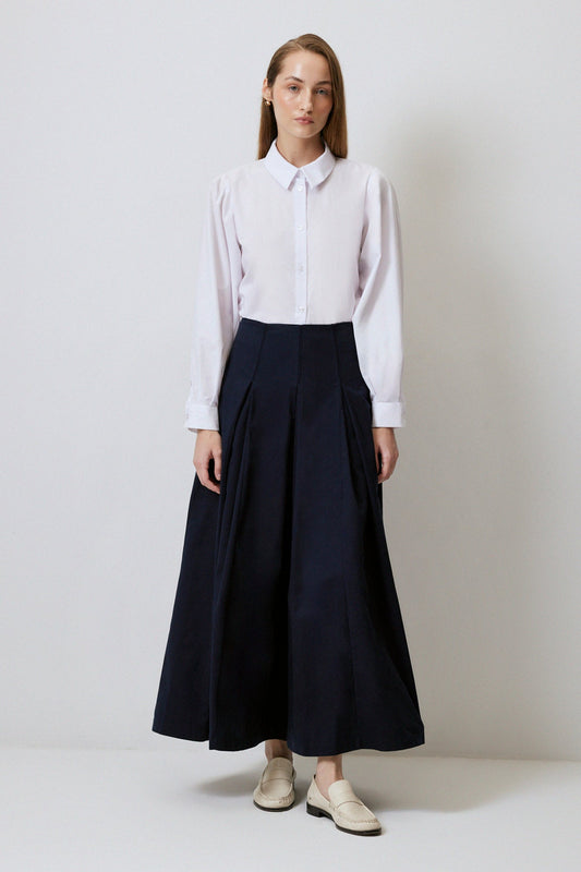 PLEATED GABARDINE SKIRT