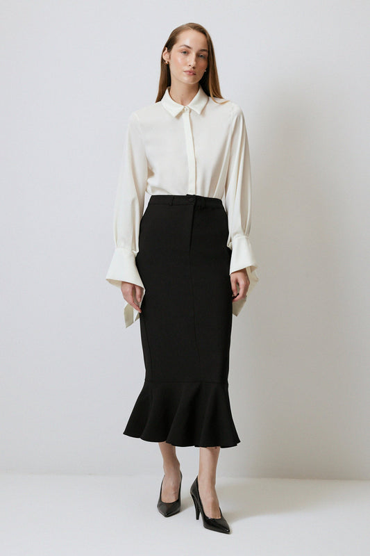 CREPE SKIRT WITH PLEAT