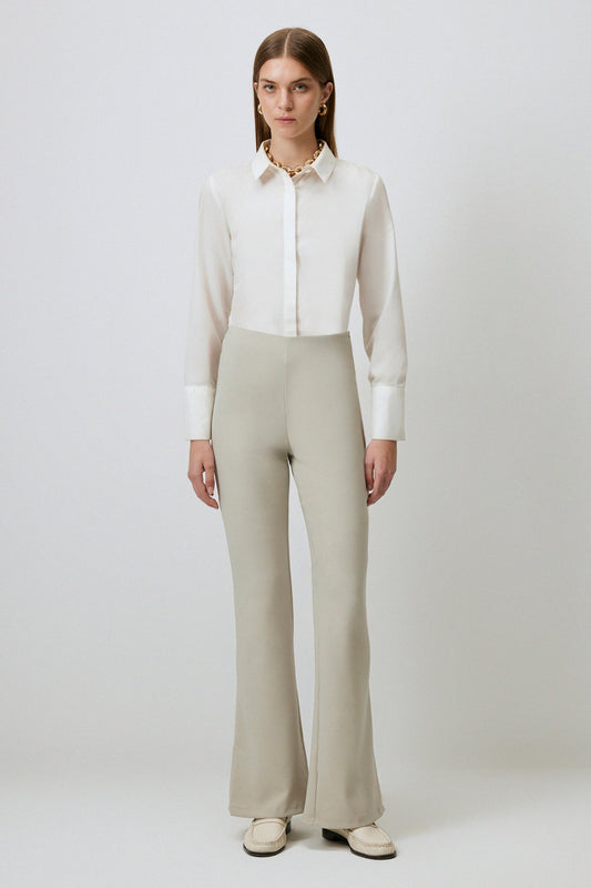 CREPE TROUSERS WITH BUTTON DETAILS