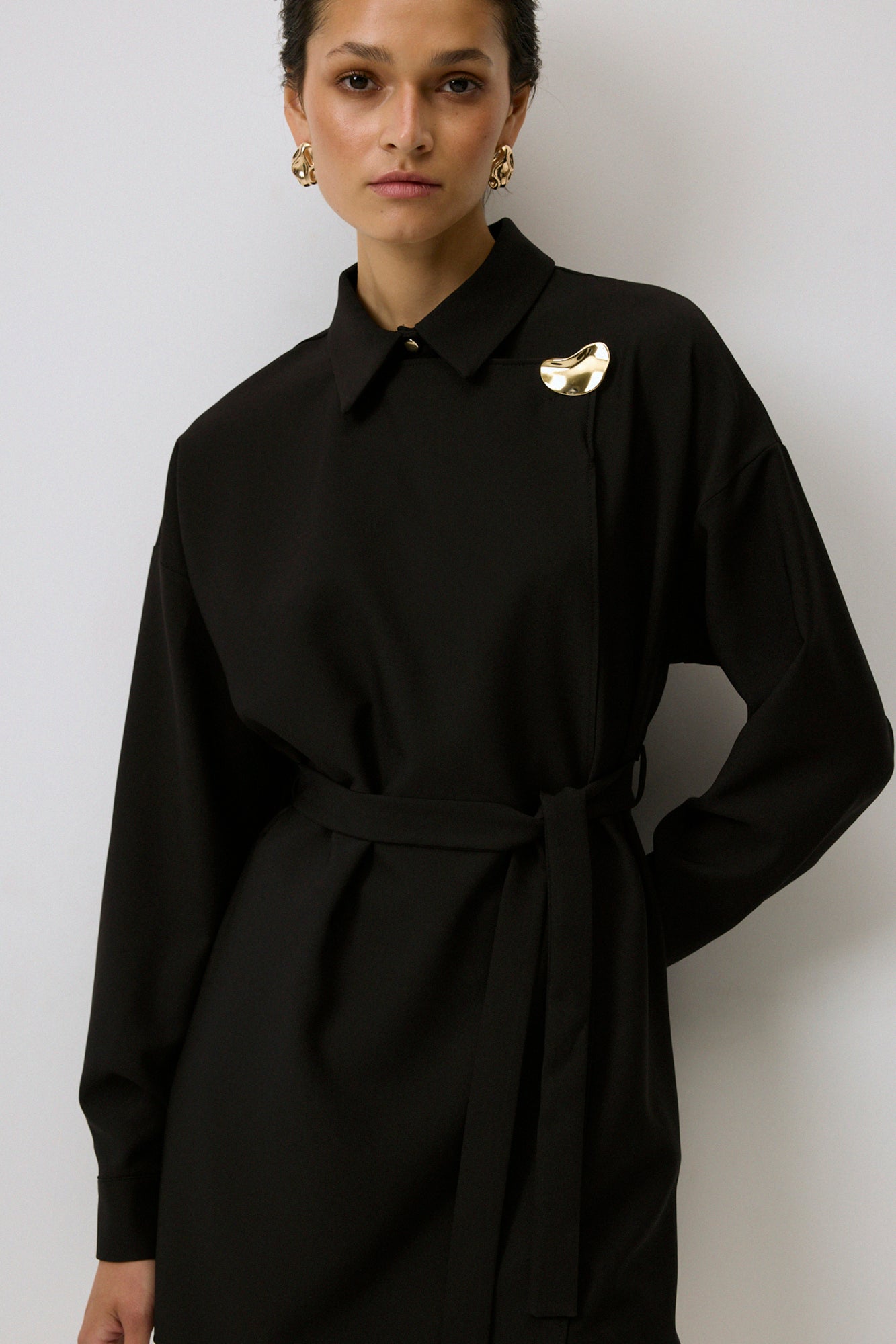 BELTED TUNIC WITH SIDE CLOSURE