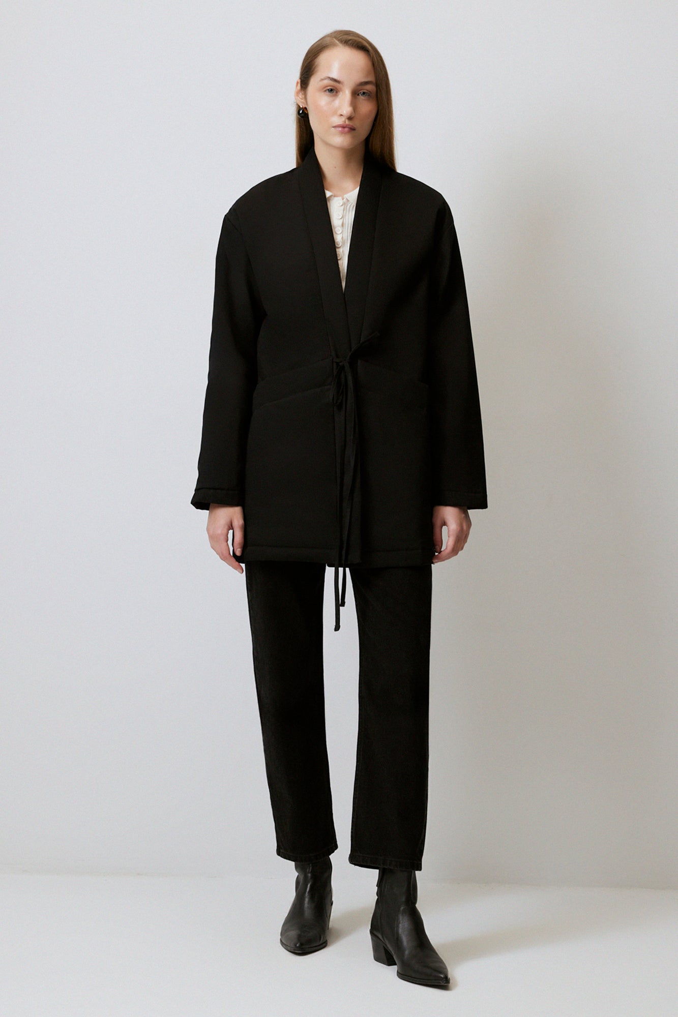 GABARDINE COAT WITH WIDE POCKET