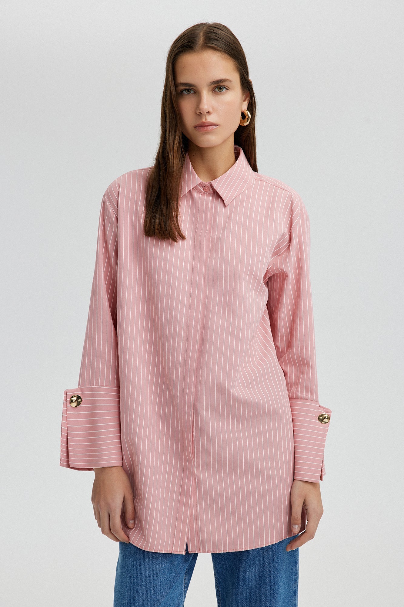 STRIPED SHIRT WITH WIDE CUFF