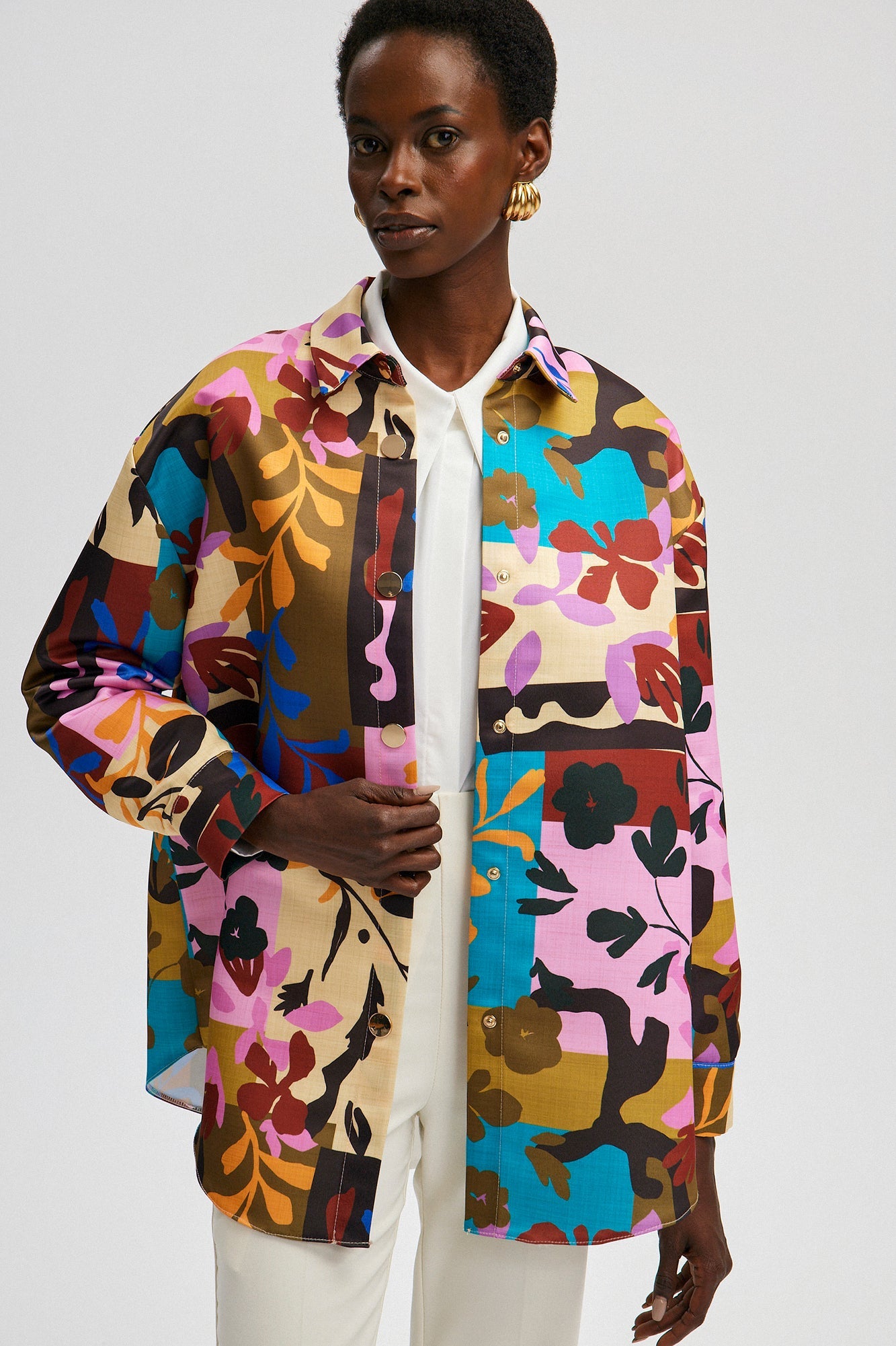 PATTERNED SATIN JACKET