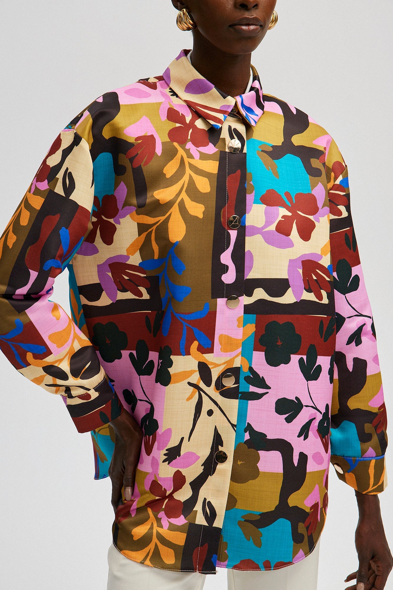 PATTERNED SATIN JACKET