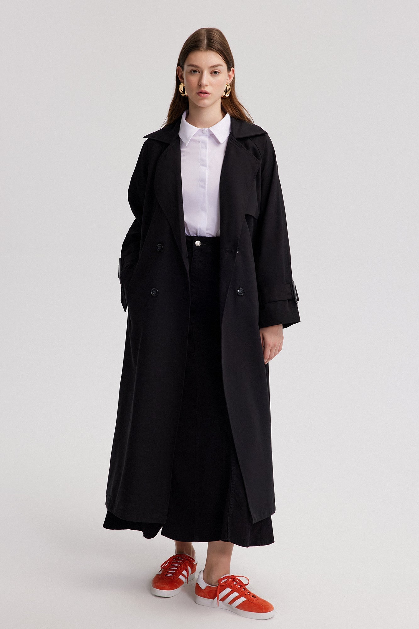 BUCKLE DETAILED OVERSIZE TRENCH COAT