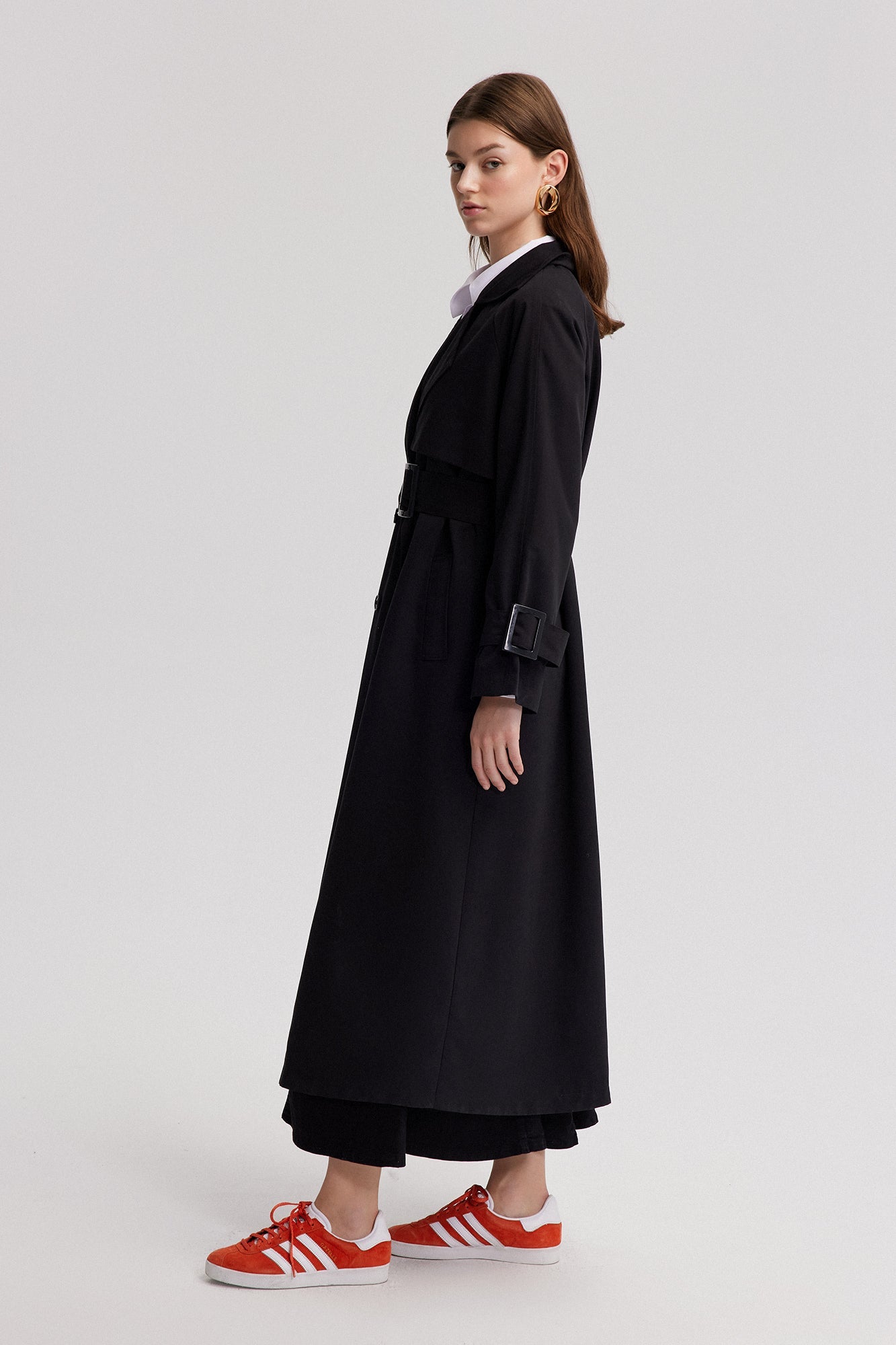 BUCKLE DETAILED OVERSIZE TRENCH COAT