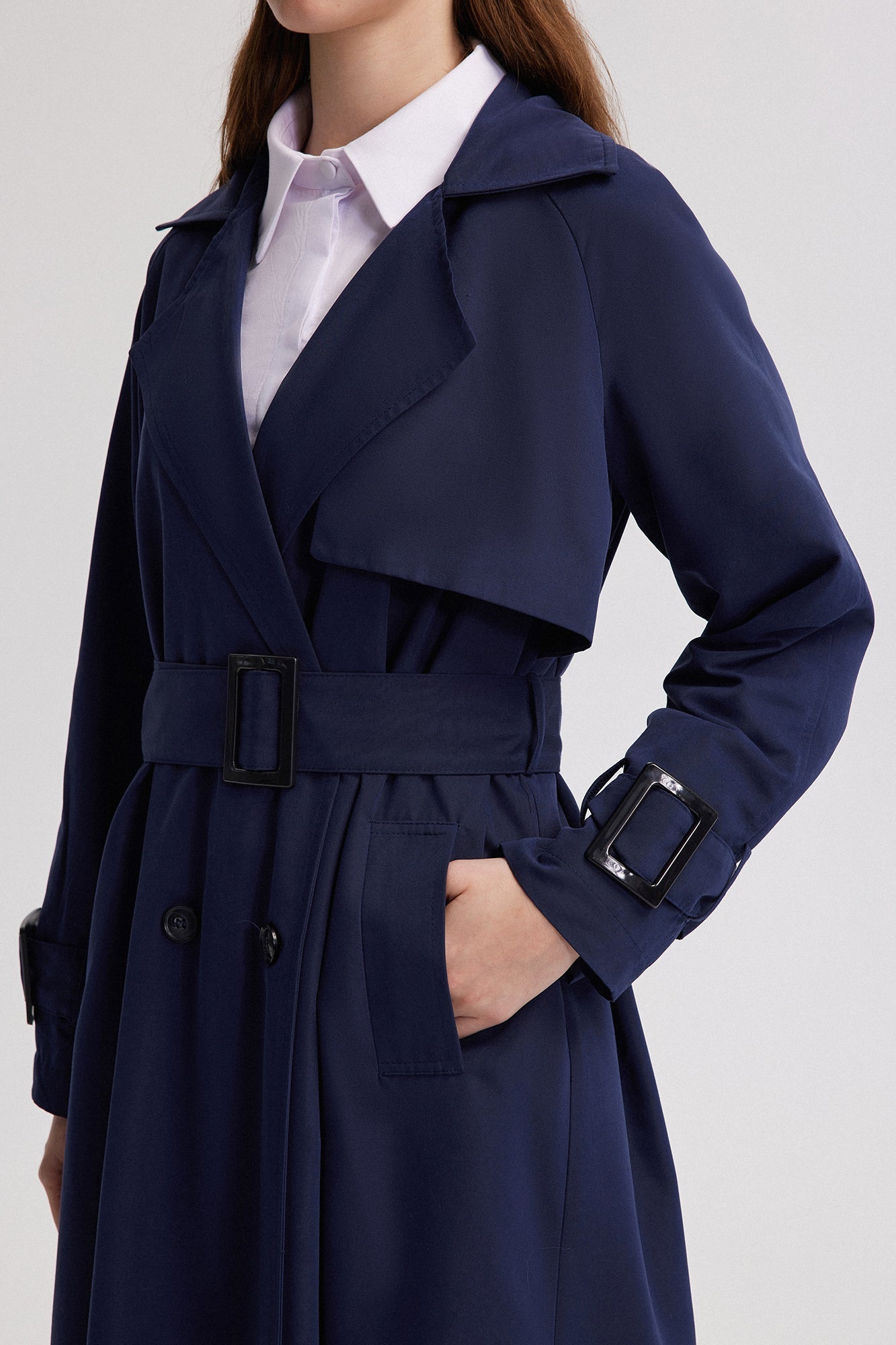 BUCKLE DETAILED OVERSIZE TRENCH COAT