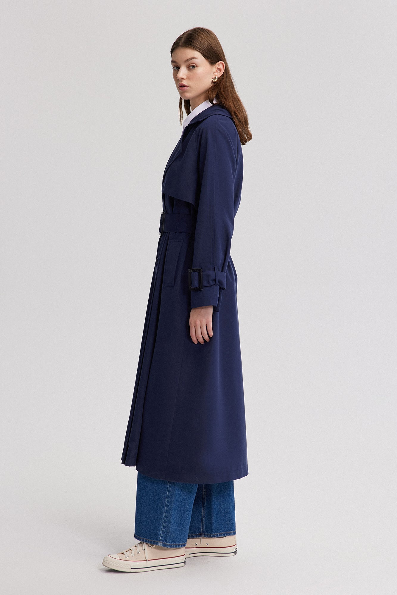 BUCKLE DETAILED OVERSIZE TRENCH COAT