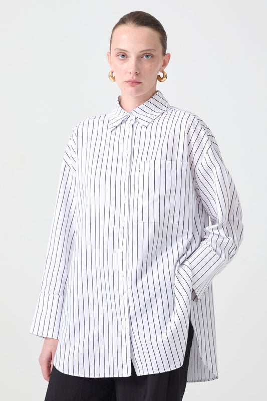 STRIPED POPLIN SHIRT