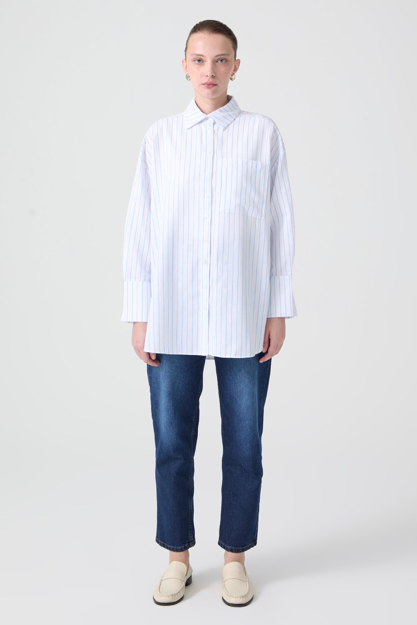 STRIPED POPLIN SHIRT