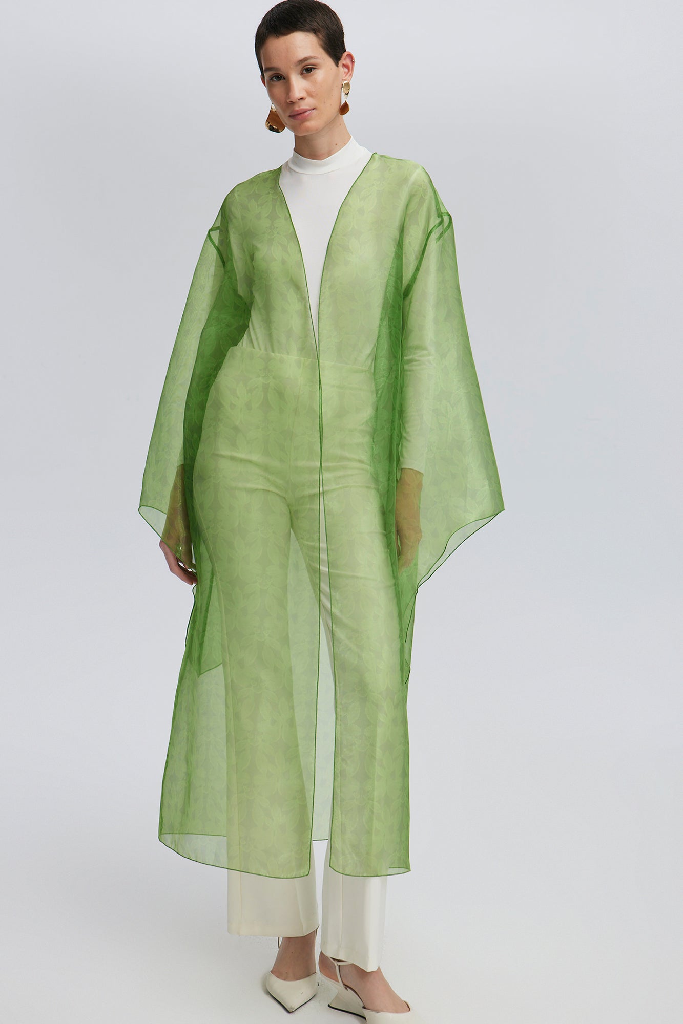 JACQUARD ORGANZA KIMONO