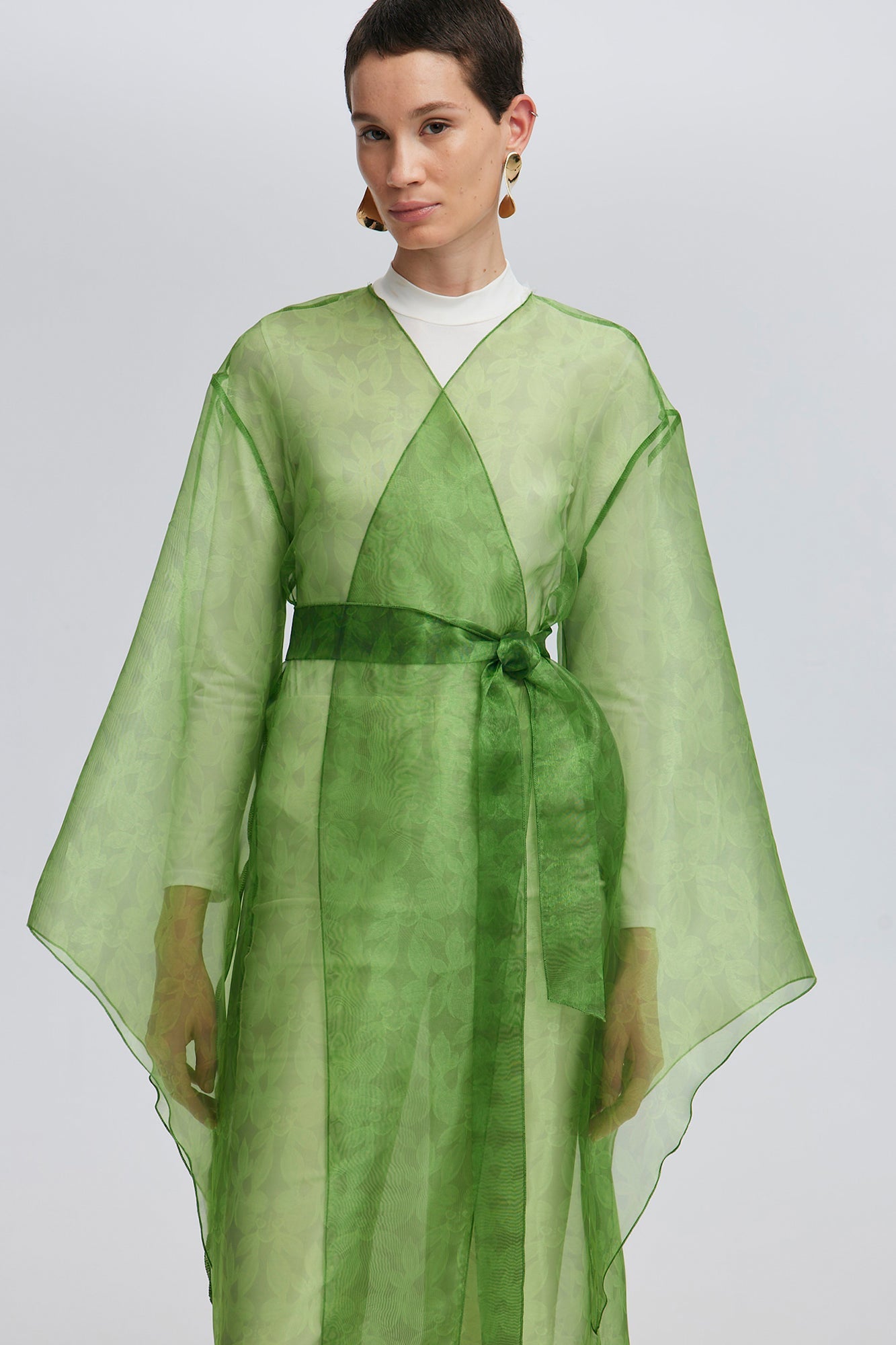 JACQUARD ORGANZA KIMONO